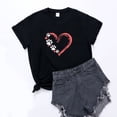 thumbnail image 3 of WEAIXIMIUNG T-Shirt Imprimé Mignon pour Femmes, Col Rond, Manches Courtes, Saint-Valentin, 3 of 3