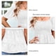 thumbnail image 5 of Blusa fruncida de manga corta, blusa de mujer de manga corta con busto fruncido, blusa de manga corta con volantes y fruncido, claridad notable, 5 of 6