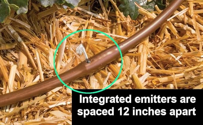 200 Feet Rain Bird Drip Irrigation Pressure Compensating 1/4" Emitter Tubing Emitters built-in!