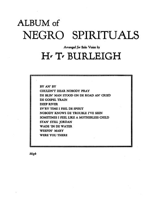 Burleigh With companion recorded Piano Accomp 25 Spirituals Arranged by Harry T 