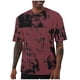 thumbnail image 2 of Ceisia Men's Abstract Splash Print T-shirt Loose Fit Short Sleeve Round Neck Casual Summer Fall Tee Tops Wine M Gifts, 2 of 6