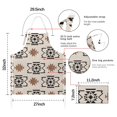 thumbnail image 7 of Boho Brown and Black Ethnic Pattern Apron-Garden Aprons for Women with Pockets-Cotton Linen Waterproof Kitchen Cooking Gardening Aprons Adjustable for Kitchen,Cooking,BBQ and Salon 33x27 Inch, 7 of 7