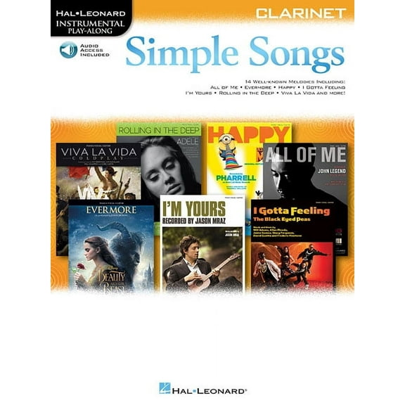 Simple Songs: Clarinet (Hal Leonard Instrumental Play-Along) Book/Online Audio, (Paperback)