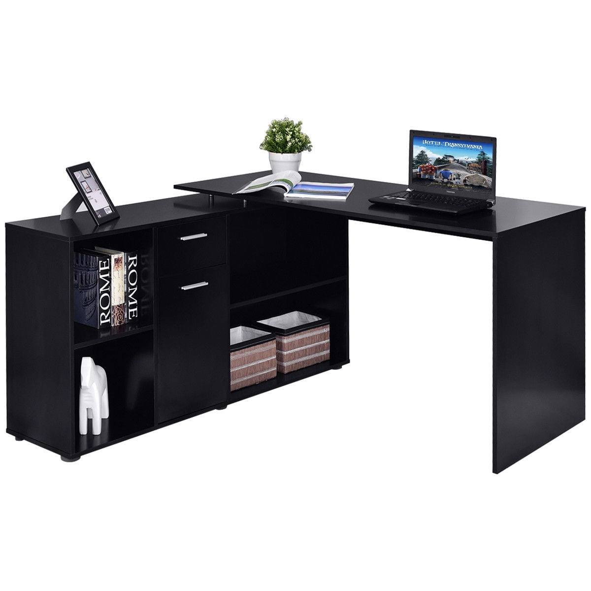 Costway Rotating L-Shape Computer Desk - Walmart.com