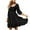 Black, variant on ICHUANYI Women's Square -Neck New Trending Casual Temperament Drawcord Hollow Open Back Lace-up 3/4 Bubble Sleeve Slim Elegant Dress Fashion Cloth 2024