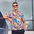 thumbnail image 6 of Balery Watercolor Owl Printed Men’s Short Sleeve Polo Shirt, Midweight Men's Shirt,Golf Polo shirts -XX-Large, 6 of 8