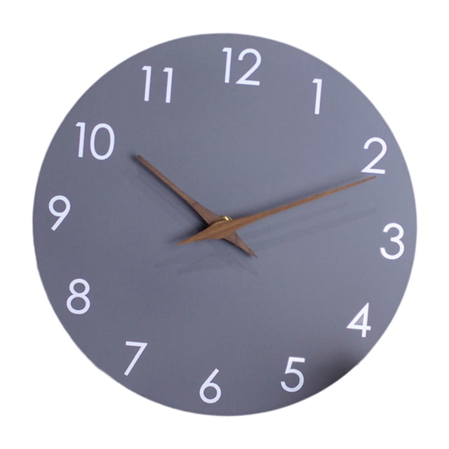 Reloj de pared sin tictac, moderno, minimalista, silencioso, decoración de arte de pared, fácil de colgar. Gris
