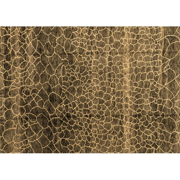 Ahgly Company Indoor Rectangle Abstract Brown Modern Area Rugs, 2' x 3'