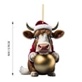 thumbnail image 3 of (2 Pack) 2D Acrylic Cartoon Christmas Cow Ornament - Adorable Tree Decoration and Double Print for White Elephant Exchange, 3 of 4