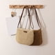 thumbnail image 1 of Bolso de pajita de papel marrón tejido - correa ajustable en el hombro, compartimento principal espacioso, 29x23x6cm, bolsa portátil de playa y de compra, 1 of 8