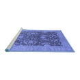 thumbnail image 2 of Ahgly Company Machine Washable Indoor Square Oriental Blue Industrial Area Rugs, 6' Square, 2 of 4