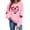 Pink, variant on Dgankt Valentine's Day Shirts for Women Heart-Printed Crewneck Long Sleeve Shirts Casual Sweatshirt,Sizes XS-XL