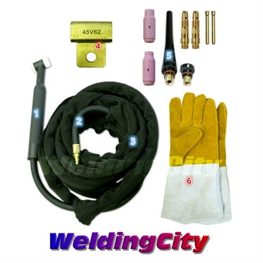WeldingCity WP-26F-12R Complete Ready-to-Go Package Flex-Head 12.5' 200 Amp Air-Cooled TIG Welding Torch