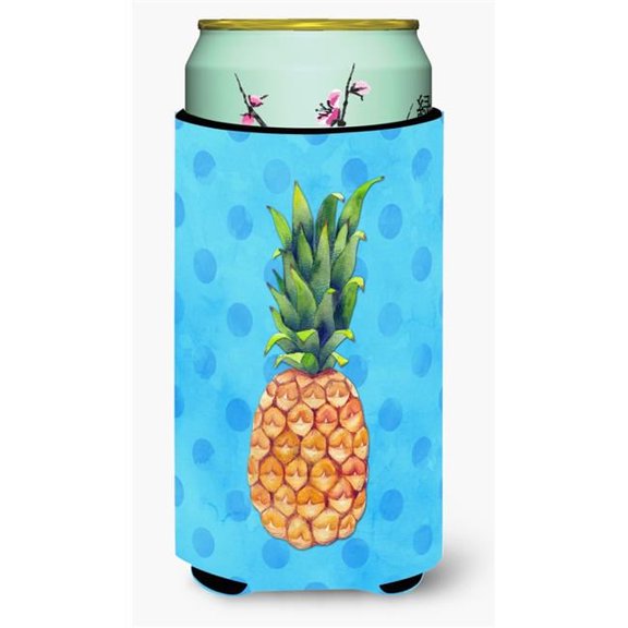 Pineapple Blue Polkadot Tall Boy Beverage Insulator Hugger