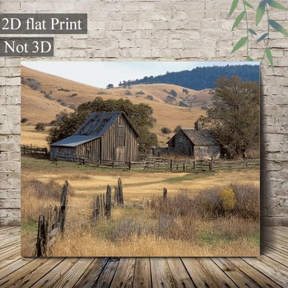1pc A Rustic Barn and Farm in the Background Surrounde Perfect for Living Room, Bedroom, Bathroom, Hallway, Office, Bar, Cafe and Restaurant Canvas Painting Decoration. Ideal Gift for Thanksgiving,