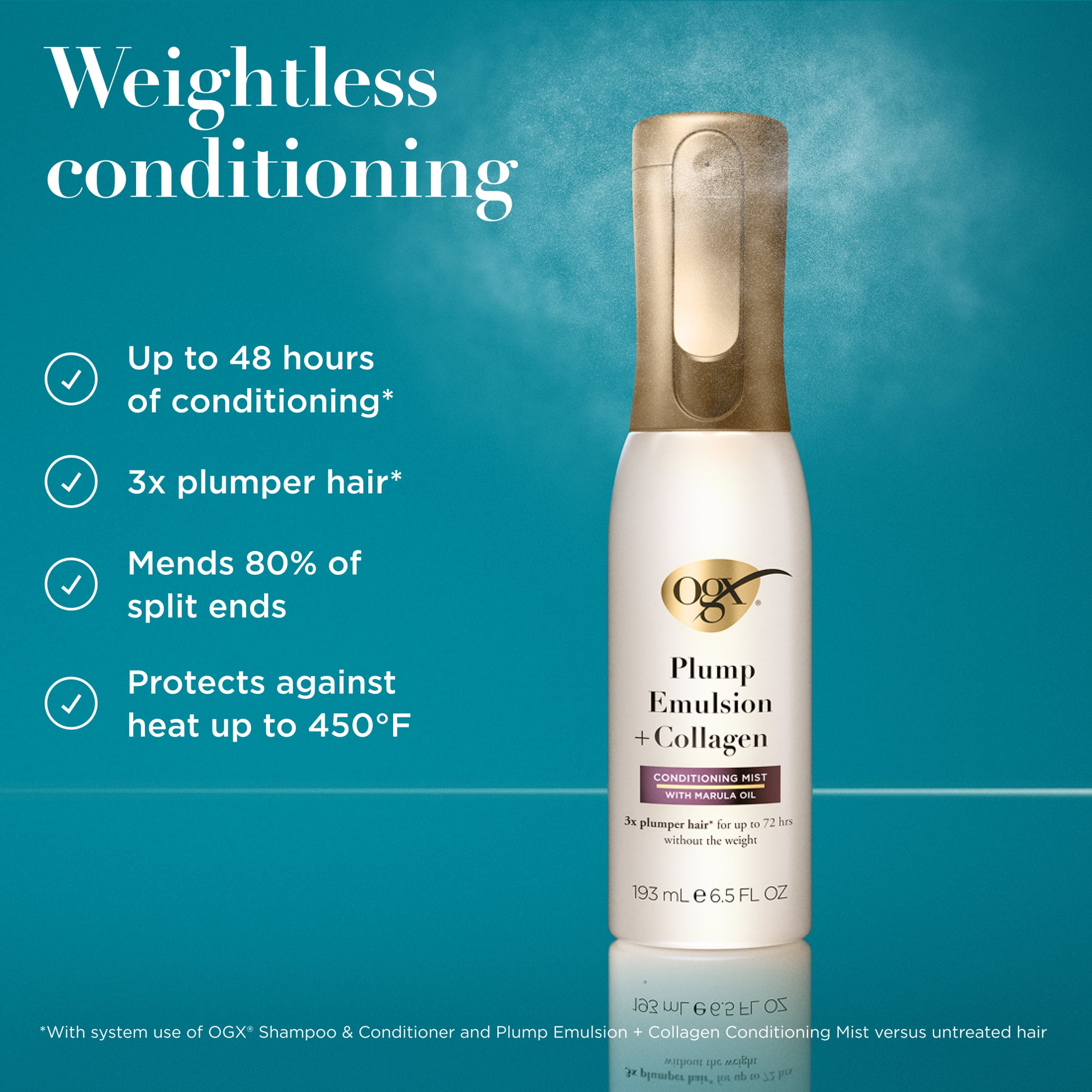 OGX Plump Emulsion + Collagen Conditioning Hair Mist Spray, 6.5 fl