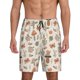 thumbnail image 1 of Balery Forest Mushrooms Insects Pantalones cortos de pijama de punto de algodón para hombre con cinturilla y bolsillos-3X-Large, 1 of 6