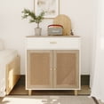 thumbnail image 6 of Faceket Cat Litter Box Enclosure Furniture, 31.6" x 21.5" x 34.5"h, Hidden Indoor 2-in-1 Wooden Cabinet with Scratching Board Doors and Drawer, White, 6 of 8