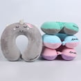 thumbnail image 4 of Almohada de viaje para niños, almohada de viaje de espuma viscoelástica de unicornio con broche, almohada de apoyo para el cuello de la cabeza del vuelo del avión en forma de U con funda lavable para adultos y niños pequeños, regalos para niños, niños y niñas BANYUO Electrónica, 4 of 5