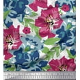 thumbnail image 1 of Soimoi Blue Cotton Jersey Fabric Artistic Floral Decor Fabric Printed Yard 58 Inch Wide, 1 of 1