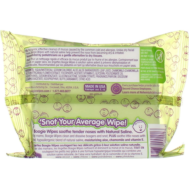 Boogie Wipes Saline Nose Wipes Fresh Scent - 30ct : Target