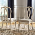 thumbnail image 2 of Signature Design by Ashley Realyn Dining Upholstered Side Chair, Set of 2, Chipped White Finish, French Country Ribbon Back, 2 of 8
