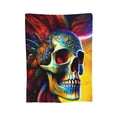 thumbnail image 1 of Super Soft Anti-Pilling Flannel Bed Blankets, Fantasy Rainbow Skull Cozy Fluffy Warm All Seasons Throw Blanket for Sofa Bedding, 60"x50", 1 of 8