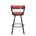 thumbnail image 4 of Swivel Bar Stools Set of 2, Leather Upholstered Bar Height Chairs with Metal Base, 360-degree Swivel Side Chairs for Dining Room Kitchen Pub, Red, 4 of 5