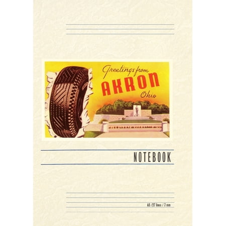 Vintage Lined Notebook Greetings from Akron (Paperback)