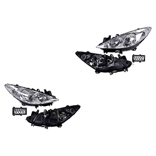 Par de Faros 307 2005 A 2008 Peugeot Eléctrico P/Halog DEPO .