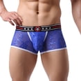 thumbnail image 1 of PEASKJP Mens Supportive Underpants Total Support Pouch Boxer Briefs Anti-Chafing Underwear,Blue M, 1 of 4