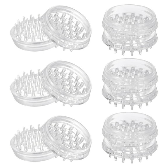 12Pcs Carpet Protectors Spiked Caster Cups 1.46" Round Spiked Furniture Cup