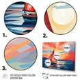 thumbnail image 4 of Designart "Sunset Serenity Sailing Boat II" Extra Large Transportation Framed Wall Art - Modern Red Boat Sailing Living Room Framed Canvas Art, 4 of 7