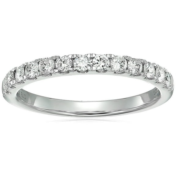 Vir Jewels 1/2 CTTW Diamond Wedding Band 14K White Gold 13 Stones Prong Set Round Size 6 Female Adult