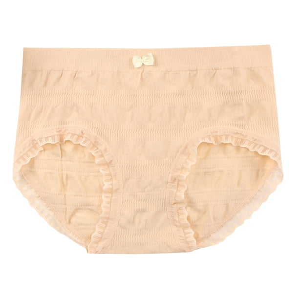 Gibobby Ropa interior mujer algodón Bragas de algodón Regalo para mujer Calzoncillos Bragas de encaje sexy Ropa interior Bragas Bikini Sólido Calzoncillos para mujer Bragas(Beige, XL)