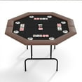 thumbnail image 1 of 8-Player Octagon Poker Table with Foldable Legs & Cup Holders, 1 of 8
