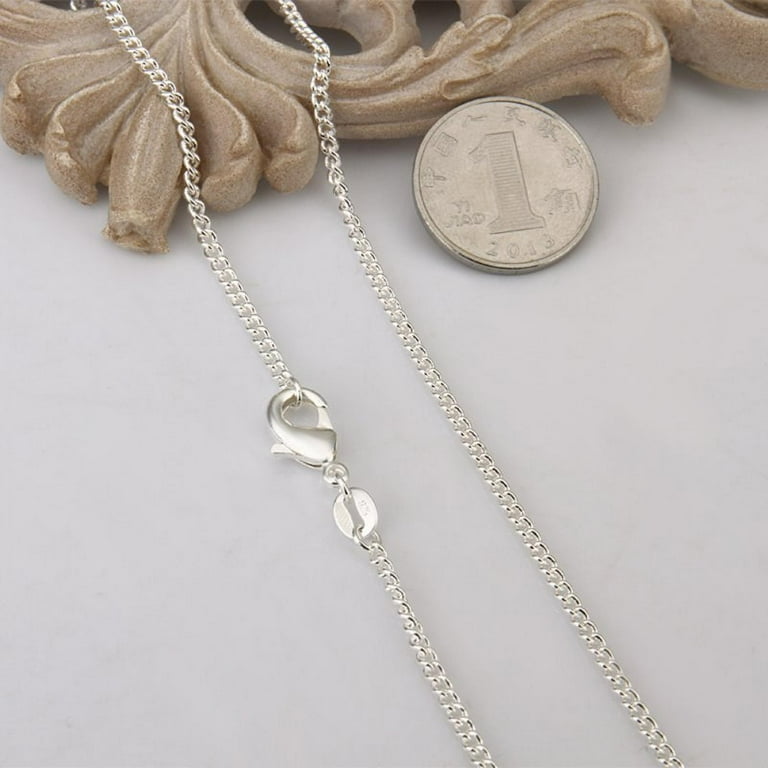 Sterling silver 18 inch diamond cut curb chain deals
