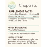 HerbEra Chaparral Capsules, Herbal Dietary Supplement for Detox Support, Chaparral (Larrea tridentata) Dried Leaf and Flower Capsules, Natural, 60 Capsules