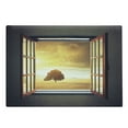 thumbnail image 1 of Spring Cutting Board, Looking out an Open Window to a Sunny Spring Birds Countryside Landscape, Decorative Tempered Glass Cutting and Serving Board, Large Size, Grey Marigold Brown, by Ambesonne, 1 of 1