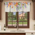 thumbnail image 6 of 2 Pack Valances for Window, Pink Orange Flowers Short Curtains for Kitchen Bedroom Living Room, Spring Floral Farmhouse Botanical Rustic Rod Pocket Small Window Treatment Valance Drapes 42 x 18 Inch, 6 of 8
