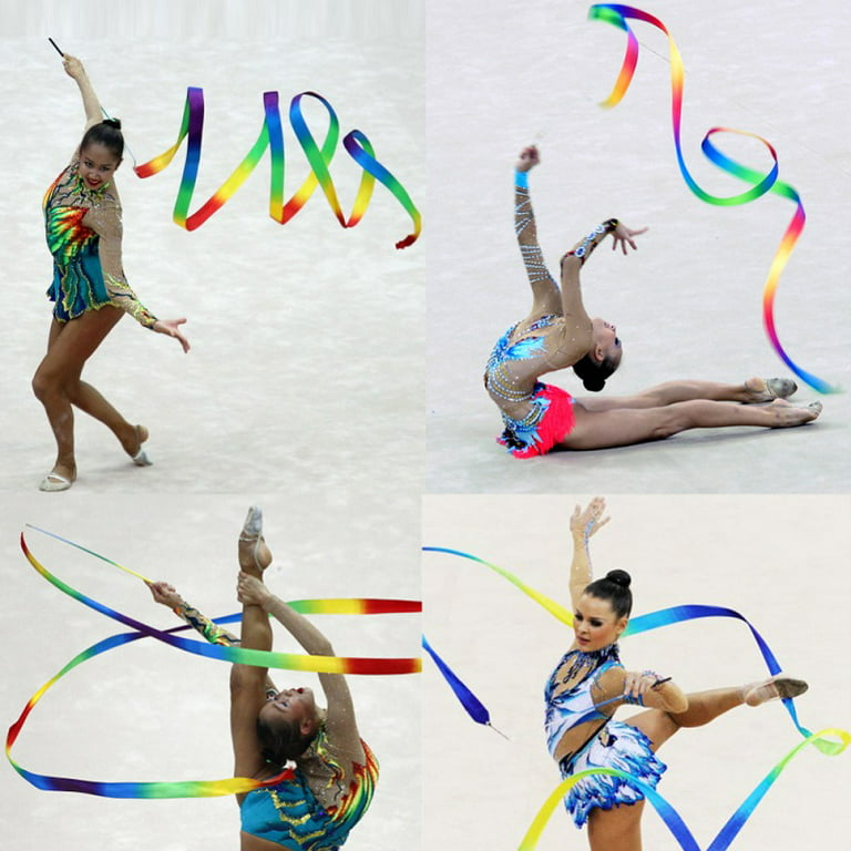 12pcs Dance Ribbons Streamers Rainbow Rhythmic Gymnastics