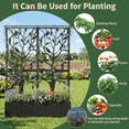 thumbnail image 5 of Oubayajia Metal Planter Box with Trellis Set of 2 Privacy Screen, Raised Garden Bed with Drainage Holes for Climbing Plants,Vegetables, 62 Inch Tall(Black), 5 of 8