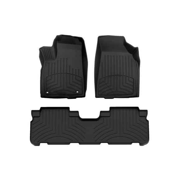 WeatherTech FloorLiner HP Custom Fit Floor Mats compatible with 2014-2019 Toyota Highlander - 1st & 2nd Row, Black