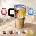 thumbnail image 6 of 20oz Insulated Stainless Steel Tumbler with Handle and Straw, 360° Full Wrap Printed Travel Mug with Sliding Lid, Wood Print, 6 of 6