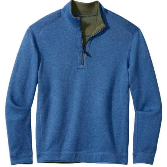 Tommy Bahama Men's Flipshore Half Zip Sweater Bright Cobalt Heather, 4XB