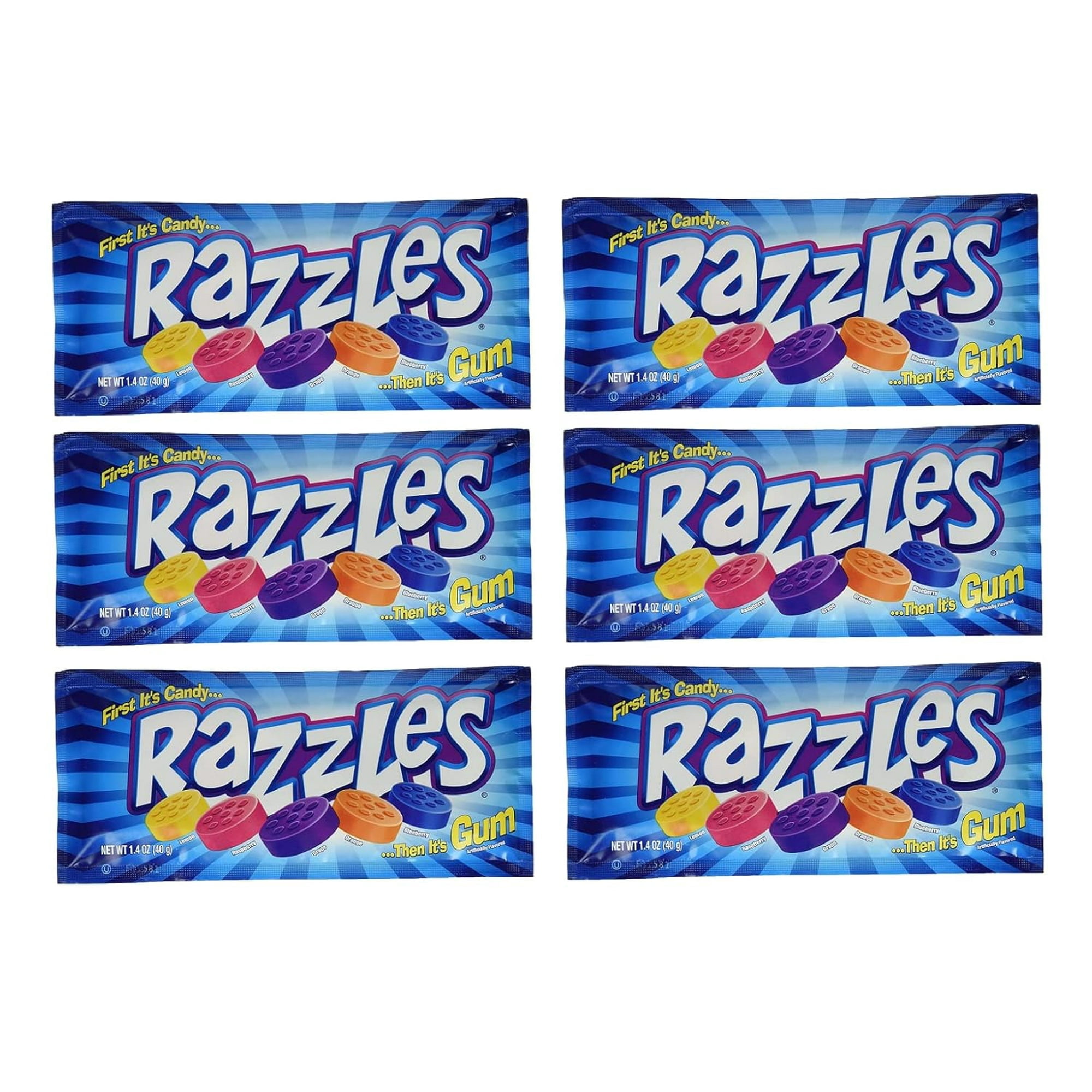 Gagle ‎– Get Fresh!!!❗️ RAZZLES Gum Candy - Original, Sour, Tropical - 1.40 Ounce Pouches