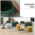 thumbnail image 2 of MDQMD  Green Round Ottoman with Storage Set of 2,Ottoman Coffee Table,with Removable Wood Tray,Handmade  Pleated Circle Fabric Storage, End Table & Footstool for Living Room, 2 of 8