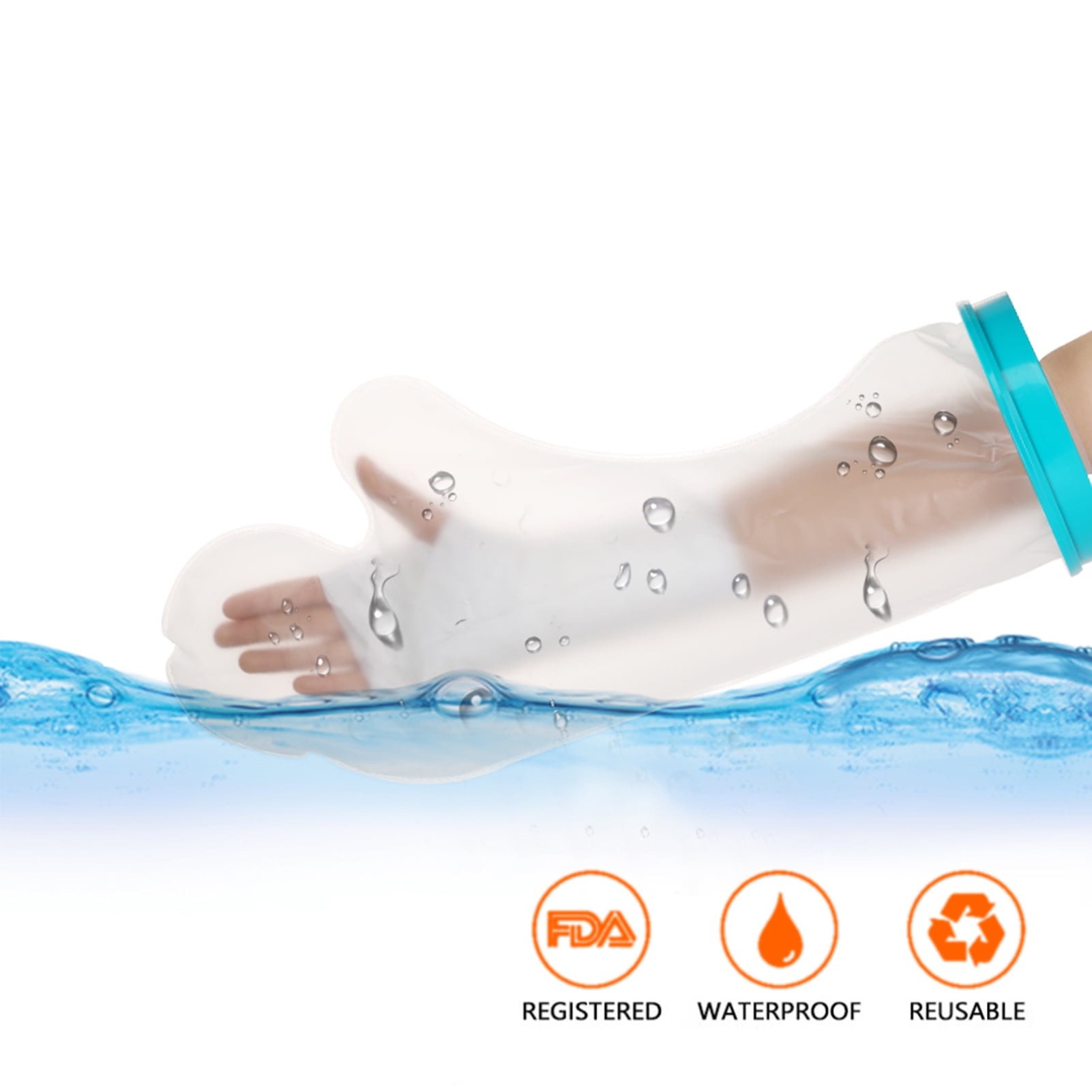 Wound Protector Arm Protector Waterproof Cover Adult Short Arm Blue And White Bathing Wound Protective Cover 51cm Long With Packaging, One Sold At FBA Monopolys Customized