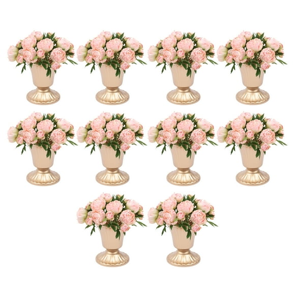 10 PCS Wedding Centerpieces Vases 10cm/3.94" Tall Trumpet Vase Mini Sized Iron Centerpieces Vase Flower Holder for Wedding Party Decoration Anniversary Ceremony Desktop Type