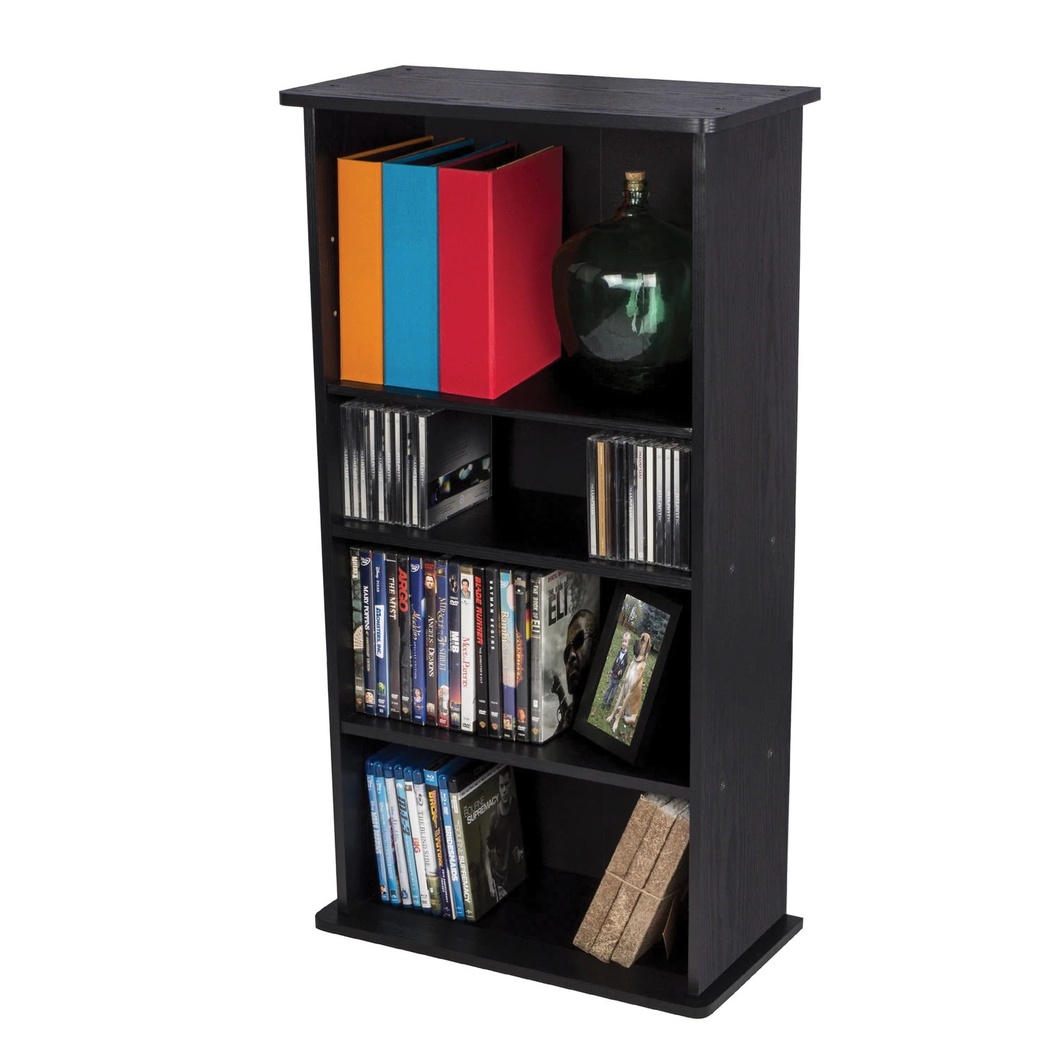 Atlantic 36 Drawbridge Adjustable Multimedia Bookcase in Black Walmart